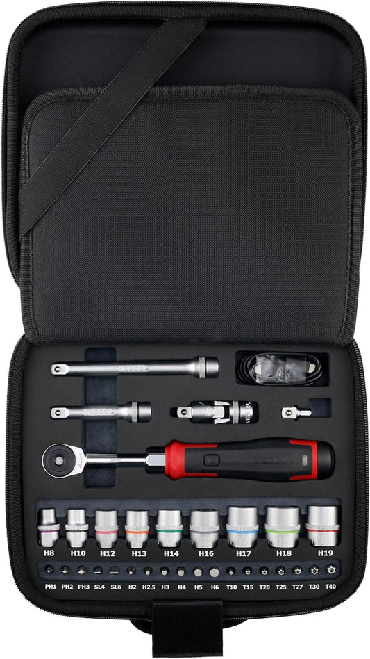 Vessel 400ER3-1M Cordless Electric Slim Ratchet Set with 31 Socket Bits