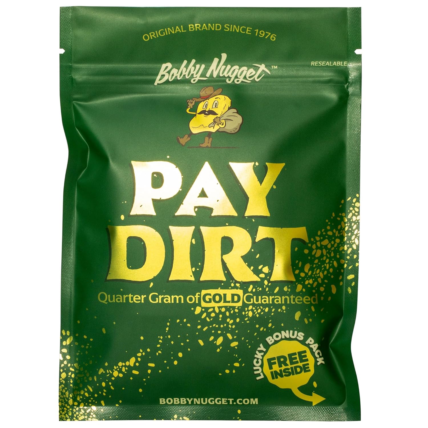 Gold Paydirt Prospecting Bag | Guaranteed Gold | Gold Rush Panning Concentrates + Lucky’s Bonus Bag | 1/4 Gram of Gold