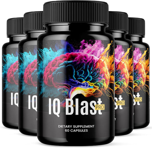 Original IQ Blast Pro Official Capsules Premium Advanced Formula, Natural Ingredients for Overall Health & Balanced Lifestyle | IQblast pro Pastillas Reviews | 60 Capsules Each Bottle (Pack of 5)