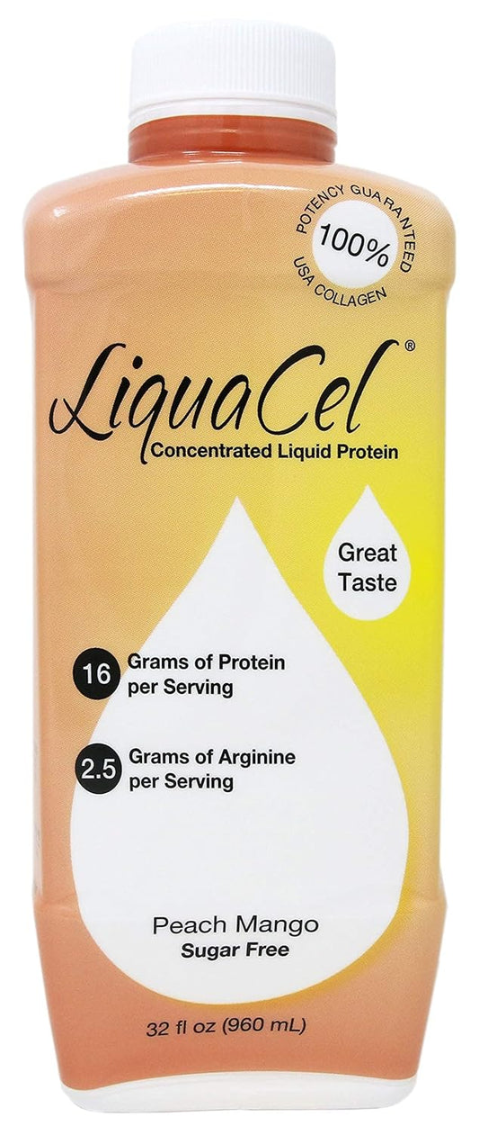 Liquacel Liquid Protein Sugar Free Peach Mango 1 X 32oz Bottle, Set of 2
