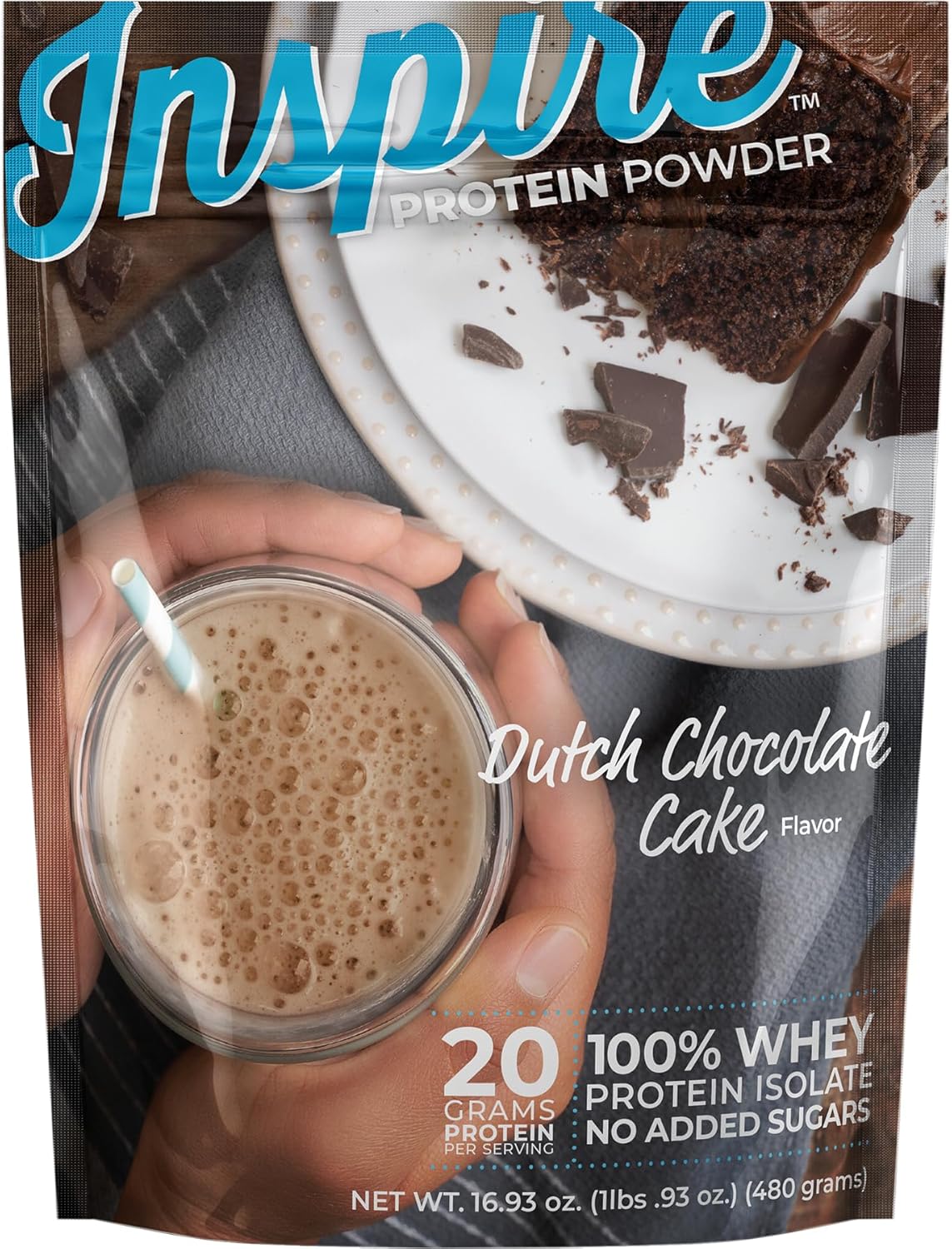 Inspire 20g Whey Protein Isolate Powder - Dutch Chocolate Cake (20 Servings)