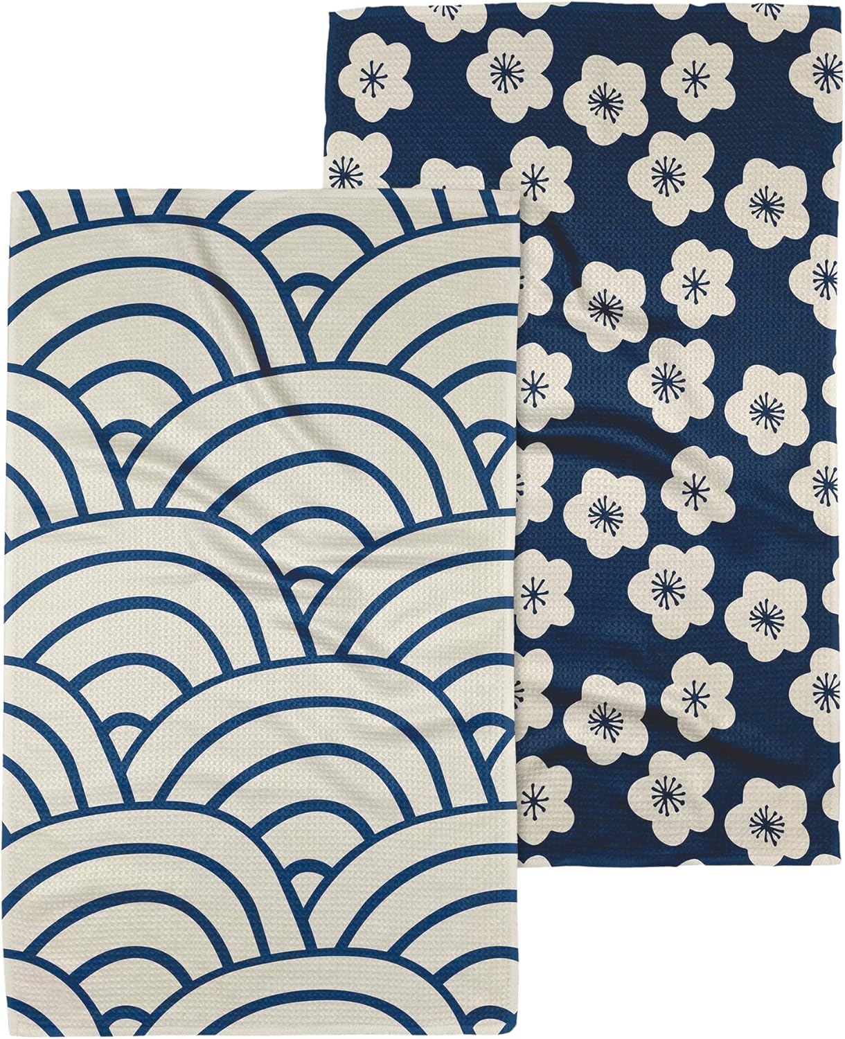 GEOMETRY Kitchen Tea Towels - Quick Dry Microfiber Dish Towels for Kitchen - Every Bloom 18" x 30" (2 Pack)