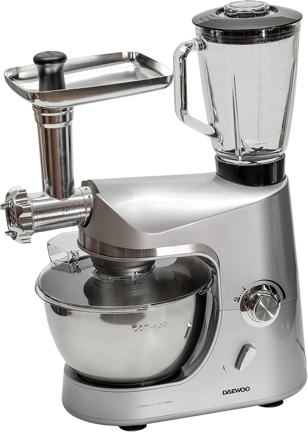 DAEWOO DSX-5055 Multifunctional Food Processor, Kneading and Mixing 1200 W, Stainless Steel Bowl, 220-240 Volt 50 Hz - To Use Outside North America