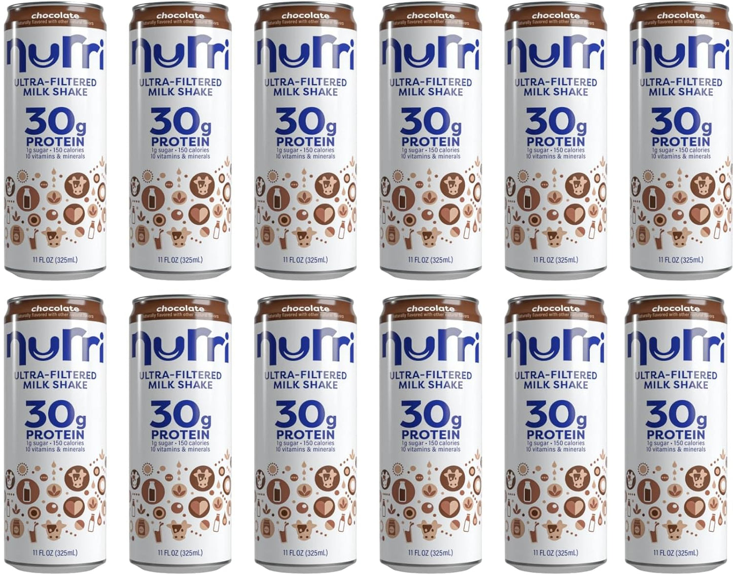 Nurri 30g Protein Milk Chocolate Shake, 11 Fluid Ounce (Pack of 12)