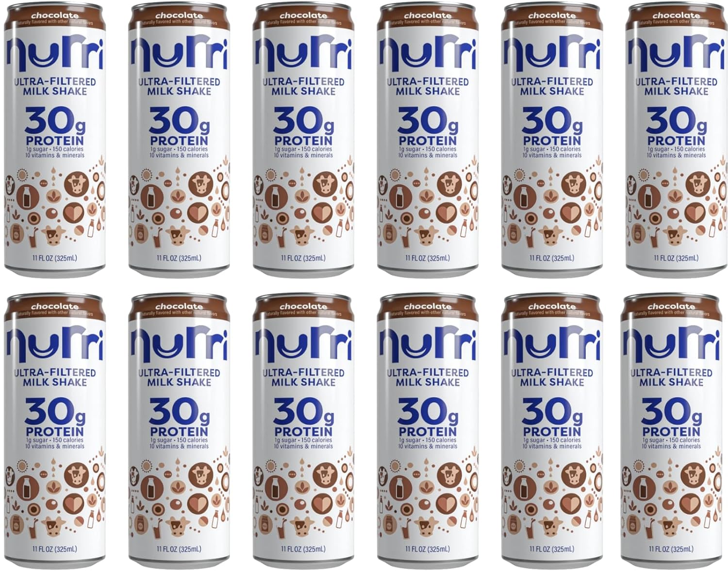 Nurri 30g Protein Milk Chocolate Shake, 11 Fluid Ounce (Pack of 12)