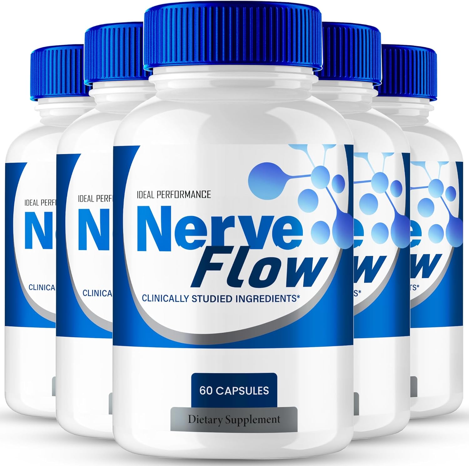 Nerve Flow for Neuropathy Capsules, Nerve Flow Supplement Advanced Nerve Health Pills - Extra Strength All Natural Healthy Circulation & Stable Levels, Advanced NerveFlow Support Reviews (5 Pack)
