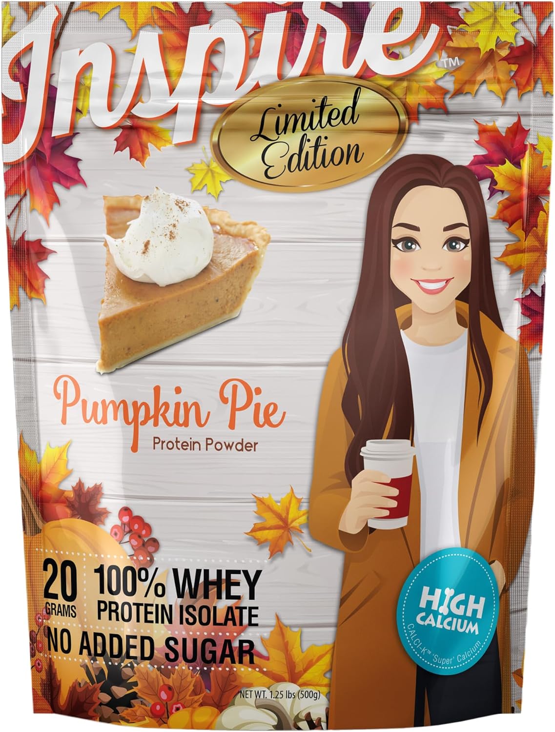 Inspire Pumpkin Pie 20g Whey Protein Isolate Powder with Calcium