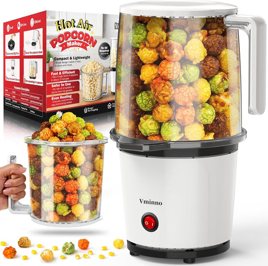 Hot Air Popcorn Popper with Serving Bowl for Family Gathering | Fast & Easy Air Popper Popcorn Maker with On/Off Switch for Family Movie Nights, Parties | Air Popcorn Machine | No Oil, Easy to Clean