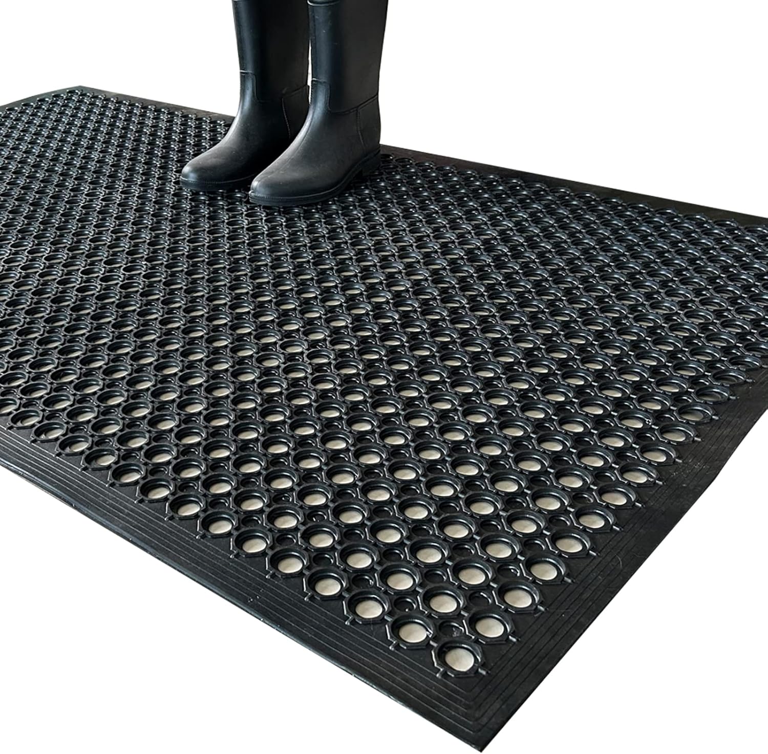 Uniboho Outdoor Rubber Floor Mats Anti Slip Restaurant Commercial Kitchen Mat Rubber Drainage Mat 60 x 35 Heavy Duty Door Mat for Garage Garden Indoor Outside Industral Pool Entrance Bar Wet Area