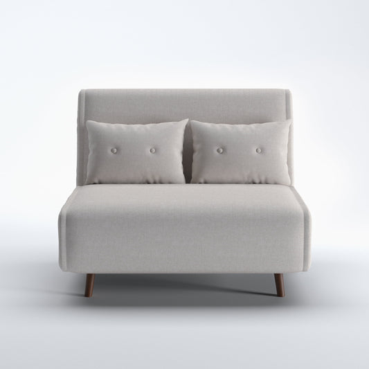 A&D Home Haru 40" Convertible Futon Chair, Linen Beige