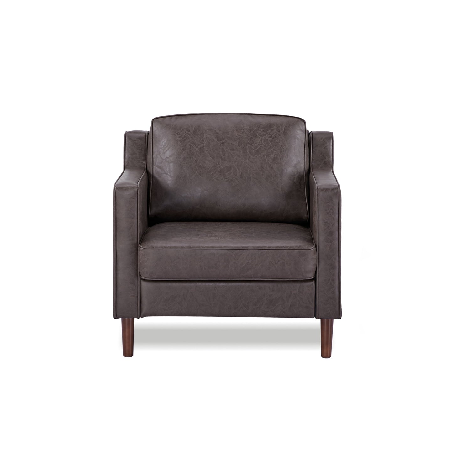 A&D Home Sedona Dark Gray Faux Linen Modern Accent Chair, Upholstered Contemporary Lounge Armchair