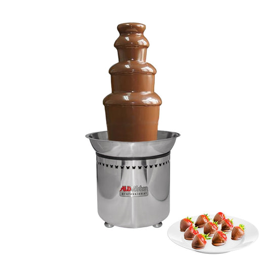 ALDKitchen Chocolate Fountain | Stainless Steel Chocolate Fondue Fountain with | Manual Control | 110V (4 Tiers)