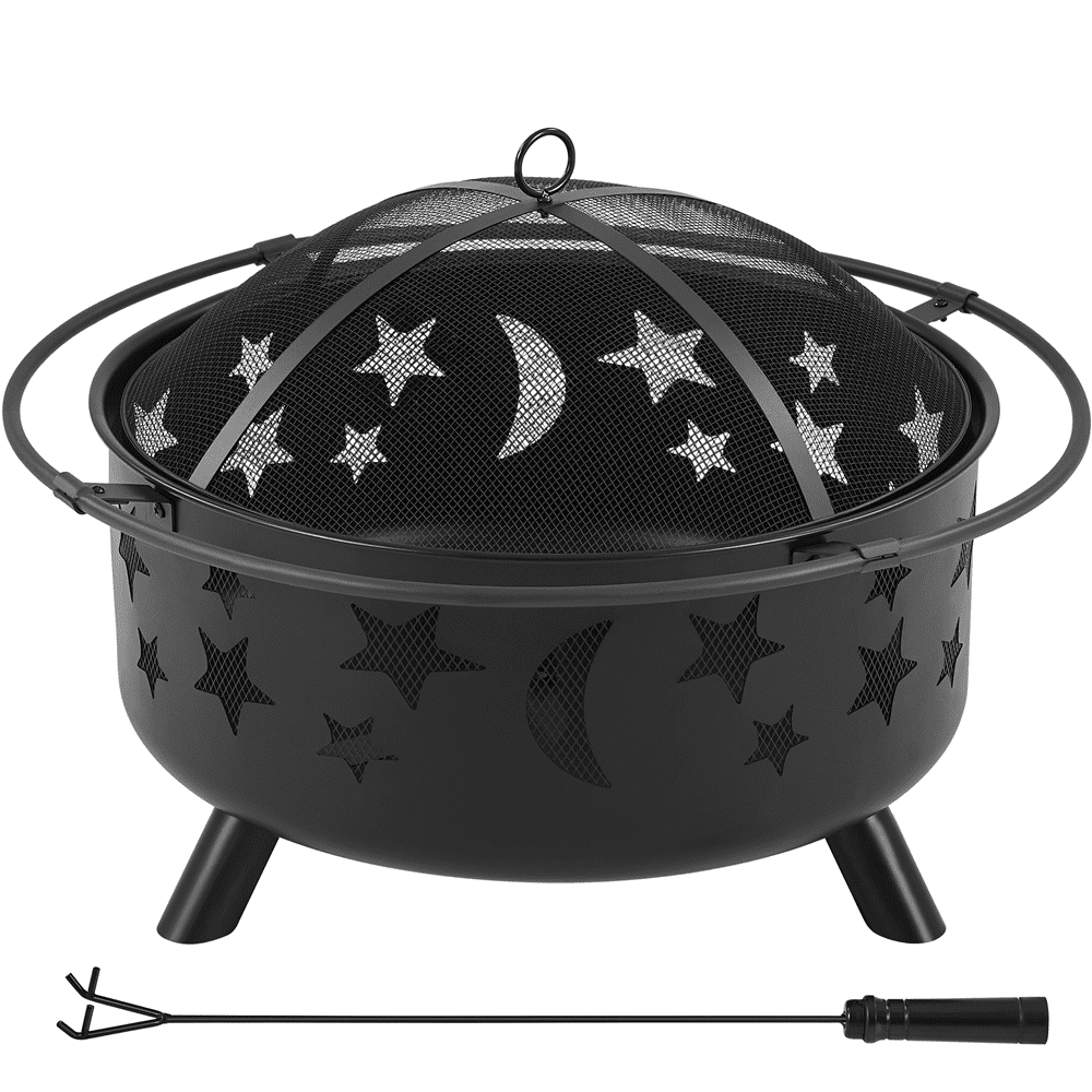 Alden Design Iron Fire Pit Camping Fire Bowl Heating Warm Equipment for BBQ Backyard Outdoor