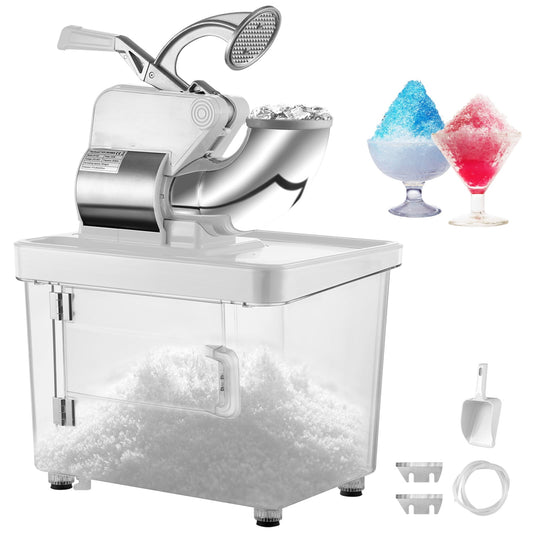 BENTISM Commercial Ice Crusher Snowball Machine Commercial White Snow Cone Machine