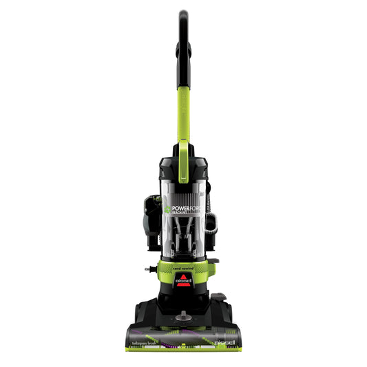 BISSELL Bagless Upright Vacuum, PowerForce Helix Rewind, Pet Deluxe, Live Extension Wand, ScatterFree Tech, Pet TurboBrush, Dusting Brush, Crevice Tool, XL Dust Cup, and Corded Rewind, 3335, Green