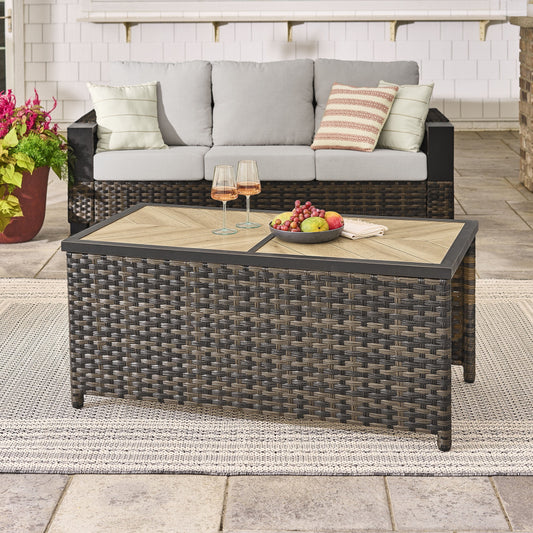 Better Homes & Gardens Rockport Ceramic Tile Outdoor Coffee Table, Brown