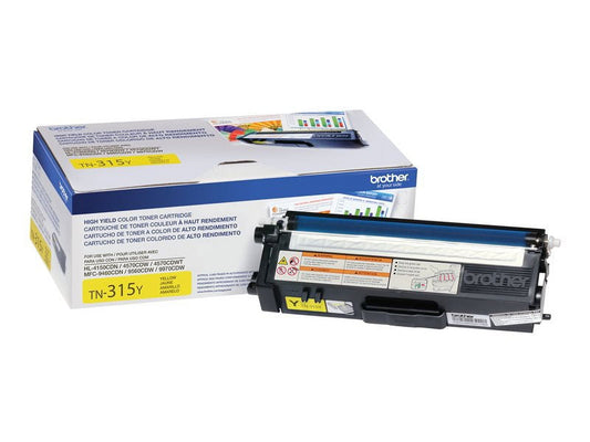 Brother Genuine High Yield Yellow Toner Cartridge, TN315Y, Page Yield Up To 3,500 Pages