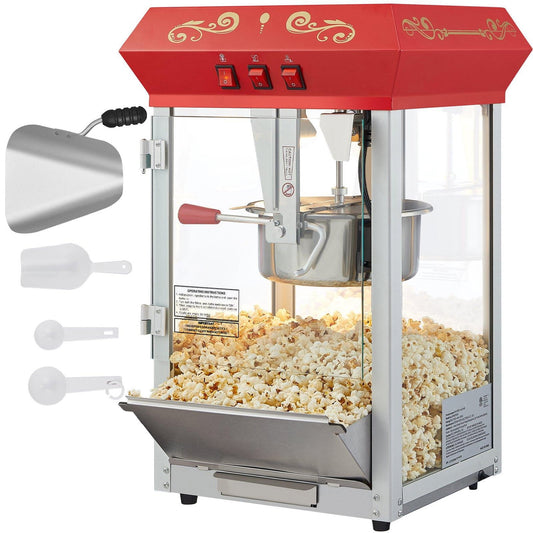Choco Moon Easy Popcorn Maker 8 Oz Countertop, 850W 48 Cups Red, Instant Movie Night Snack Maker, Quick & Easy Popcorn Solution