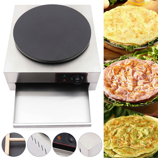 Commercial 16" Pancake Crepe Crepe Maker Big Hot Plate Griddle Machine Non Stick