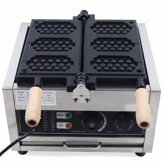Commercial Electric Belgian Waffle Machine 3PCS Muffin Maker Nonstick 1500W