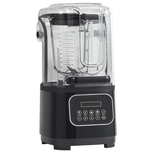 Commercial Quiet Blender Combo, 68 Oz Countertop Blender with Sound Shield, 9-Speed 5-Function Stainless Steel Mixer for Smoothies, Shakes, Baby Food & Ice, Black