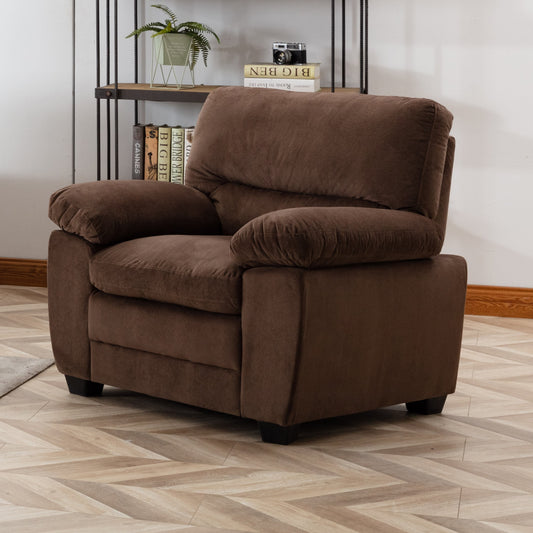 Contemporary Plush Living Room Accent Chair, Brown