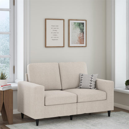 DHP Cooper Loveseat 2 Seater Sofa, Gray Linen