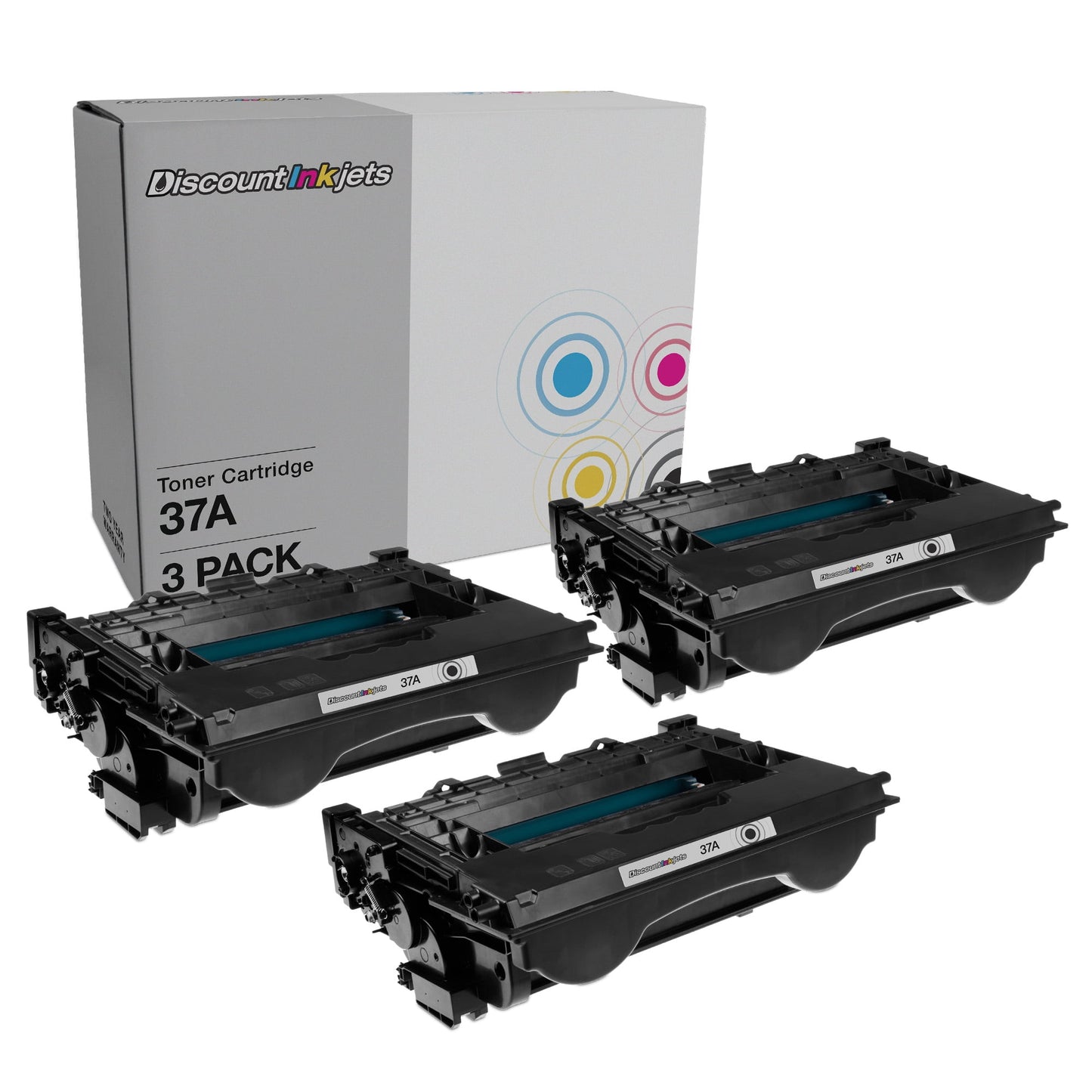 DI Compatible Toner Cartridge Replacement for HP 37A CF237A (Black, 3-Pack) Compatible with HP M632z, M607n, M608n, M608x, M609dh, M609x,M631z, M632fht, M632h