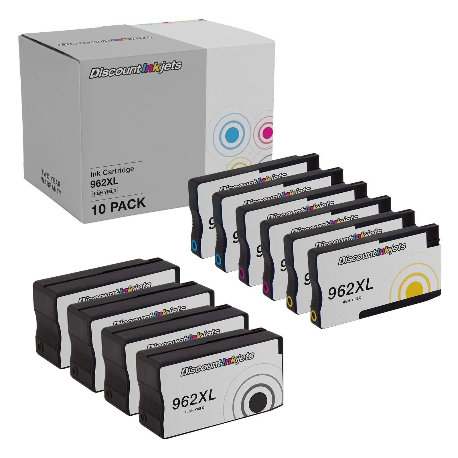 DI Ink Cartridges for 962 XL HP 962xl Ink 4 Black 2 Cyan 2 Magenta 2 Yellow Compatible with OfficeJet Pro: 9012, 9013, 9015, 9018, 9025 OfficeJet Pro Premier