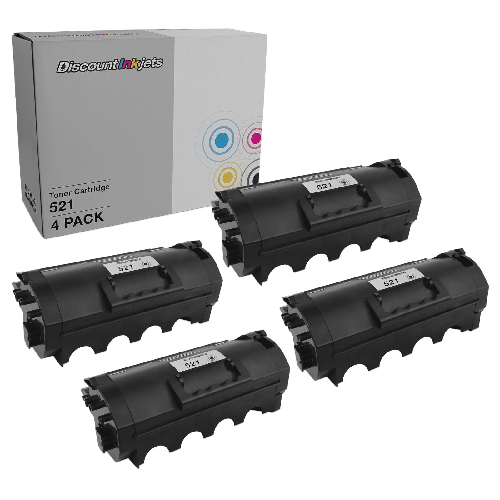 DI Toner Cartridge Replacements for Lexmark 521 52D1000 (Black, 4-Pack) Compatible with the following Lexmark MS printers: MS810de, MS810dn, MS810dtn, MS810n, MS811dn, MS811dtn