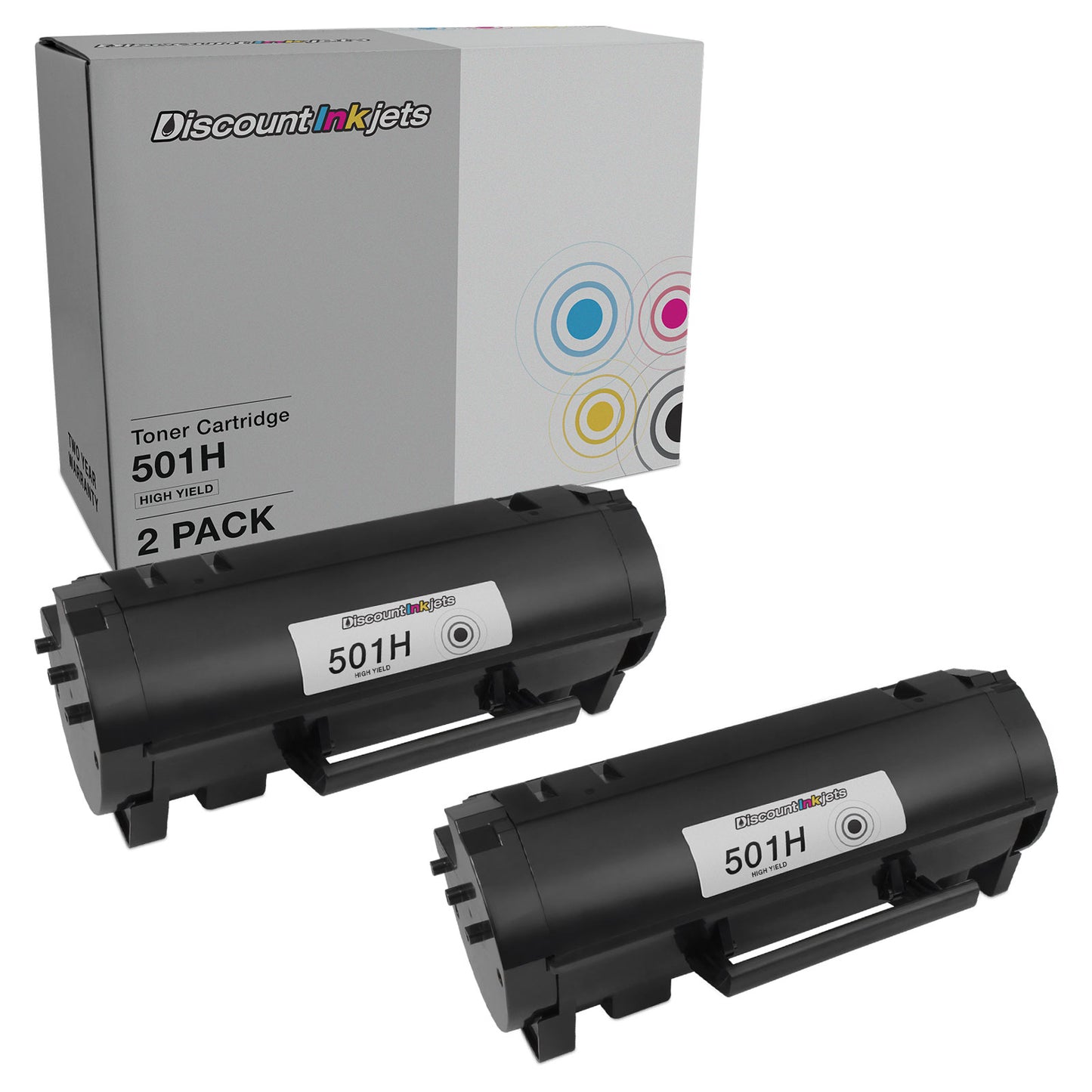 DI Toner Cartridges for Lexmark 501H 50F1H00 High Yield (Black,2-Pack) Compatible with the following Lexmark MS Printers: MS310d, MS310dn, MS312dn, MS315dn, MS410d, MS410dn, MS415dn