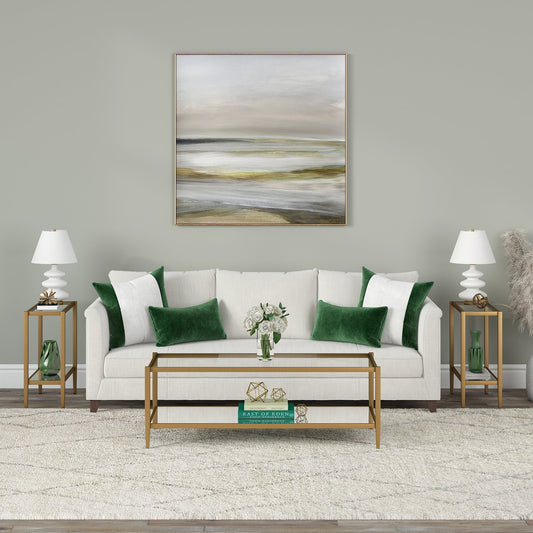 Evelyn&Zoe Rectangular Metal and Glass Side Table, Glass