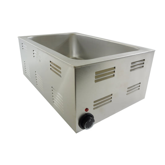 Excellante 3.5 QT well capacity, stainless steel food warmer, brushed finish, comes in each