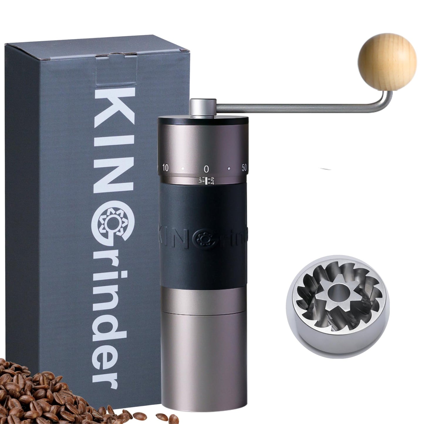 【Famous KOL Recommended】KINGrinder K6 Manual Hand Coffee Grinder with Straight Handle for French Press, Drip, Espresso with Assembly Consistency Stainless Steel Conical Burr Mill, 35g Capacity C95