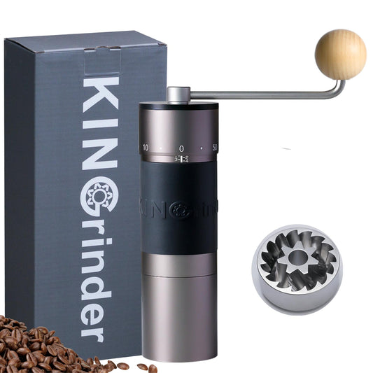 【Famous KOL Recommended】KINGrinder K6 Manual Hand Coffee Grinder with Straight Handle for French Press, Drip, Espresso with Assembly Consistency Stainless Steel Conical Burr Mill, 35g Capacity C95