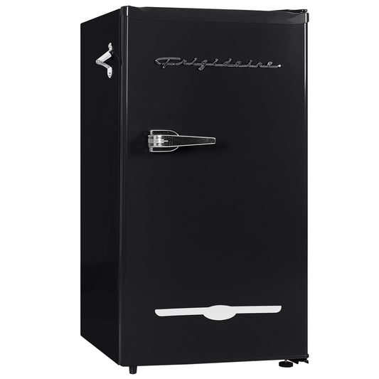 Frigidaire 3.2 Cu. ft. Retro Compact Refrigerator with Side Bottle Opener EFR376, Black
