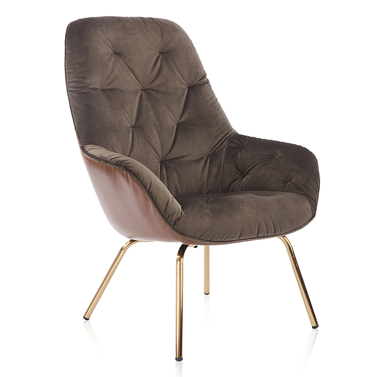 Furniture of America Neds Tufted Indoor Armchairs & Accent Chairs, Brown and Gold