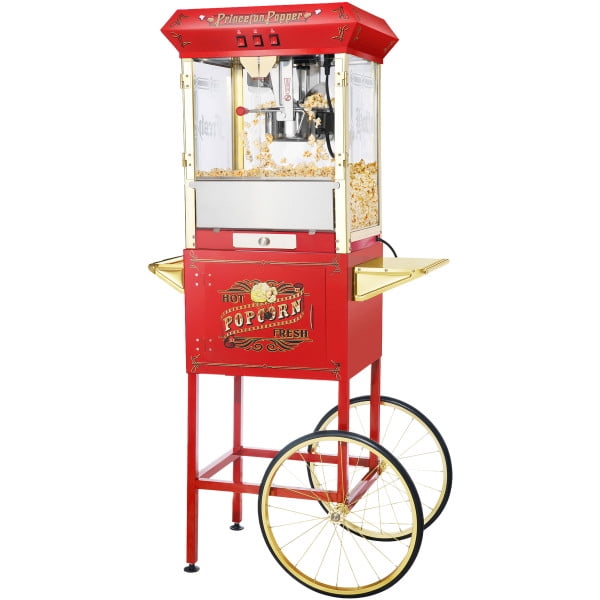Great Northern Popcorn 8oz Princeton Popcorn Machine with Cart, Red