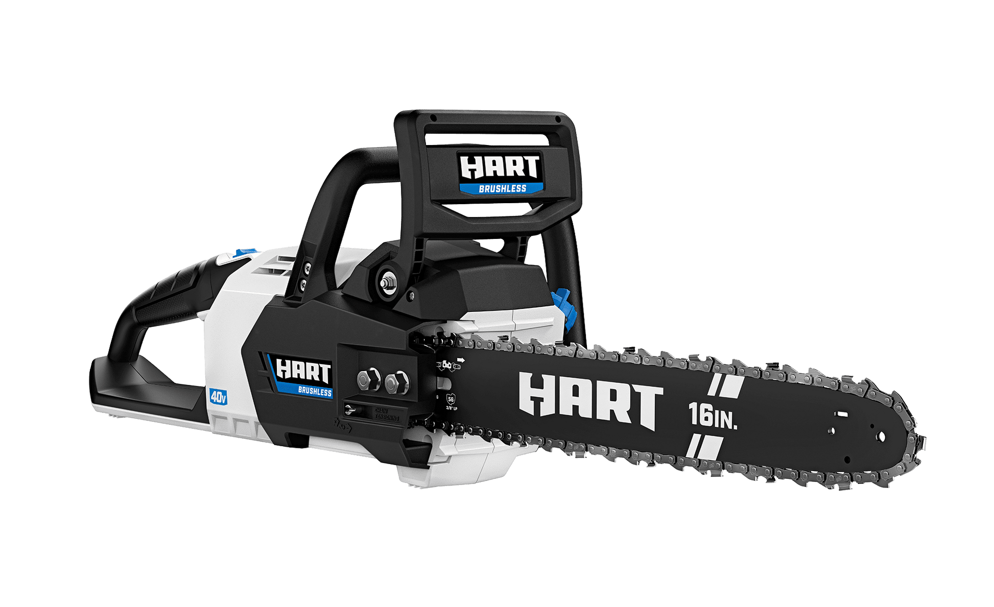 HART 40V 16 inch Supercharge Battery-Powered Brushless Chainsaw Kit, (1) 4.0 Ah Lithium-Ion Battery