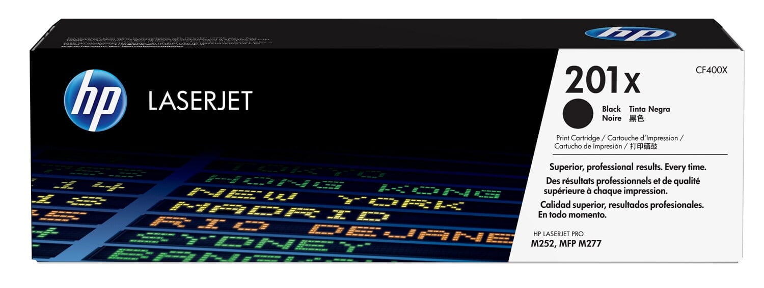 HP 201X High Yield Black Original LaserJet Toner Cartridge, ~2,800 pages, CF400X