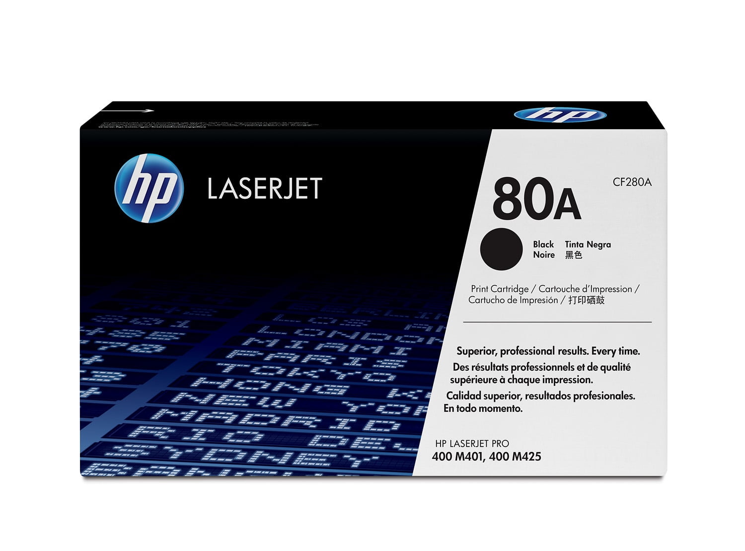 HP 80A Black Original LaserJet Toner Cartridge, ~2,560 pages, CF280A