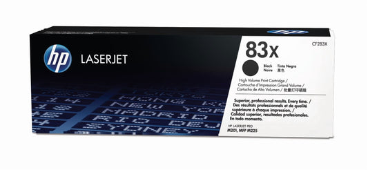 HP 83X High Yield Black Original LaserJet Toner Cartridge, ~2,200 pages, CF283X