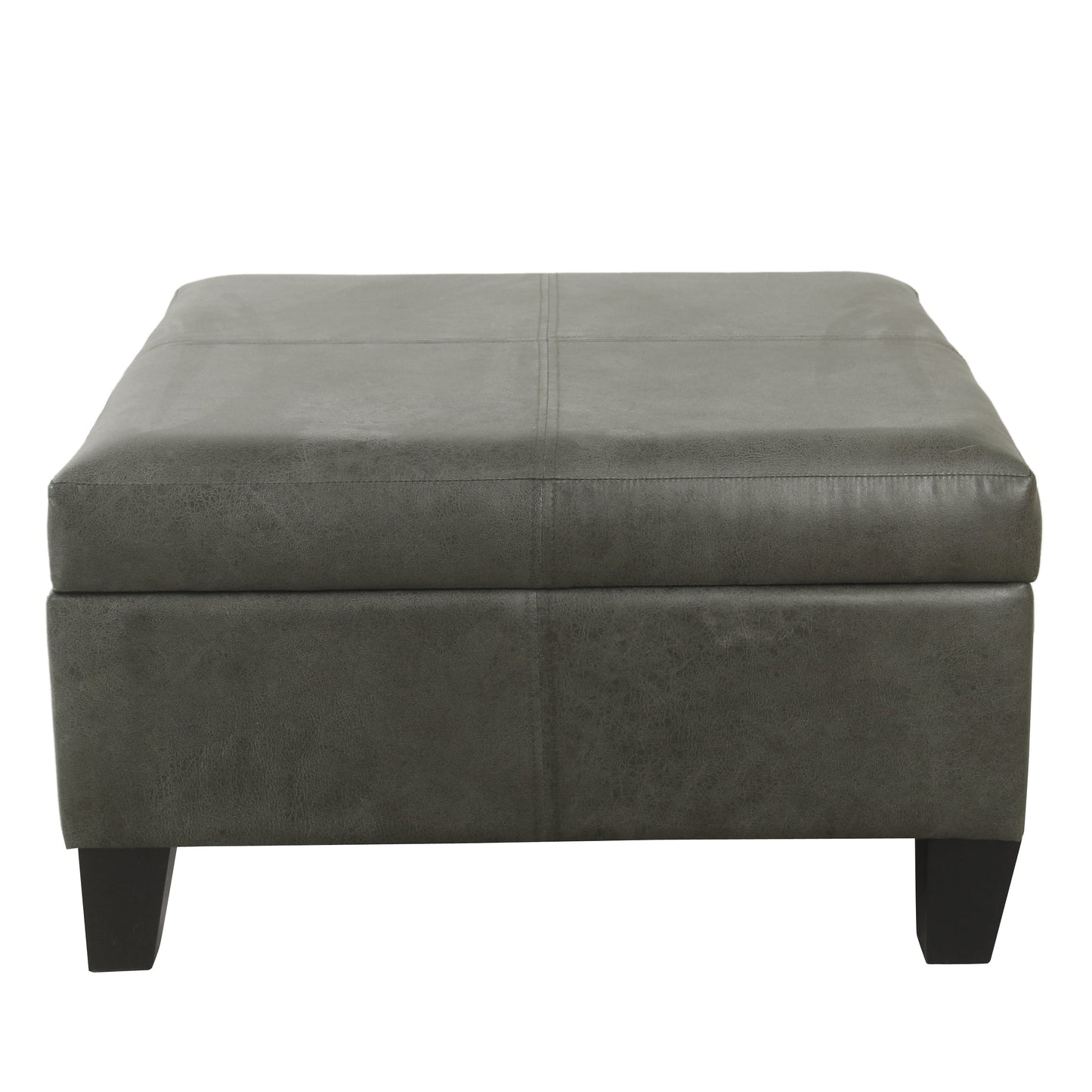 HomePop Luxury Large Faux Leather Storage Ottoman, Multiple Colors