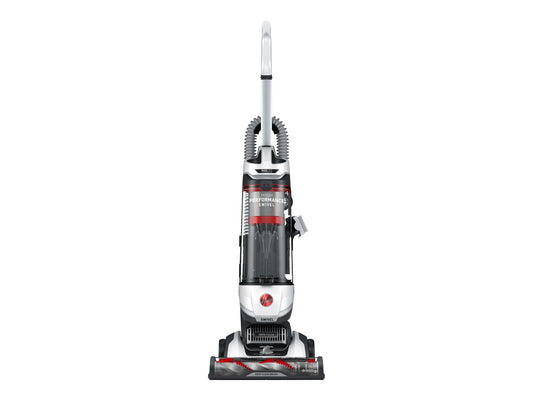 Hoover Bagless Upright Vacuum, High Performance, Pet Friendly, Swivel Design, with Dusting Brush, Extension Wand, HEPA Filter, Crevice & Upholstery Tool, 110 V Red/Grey