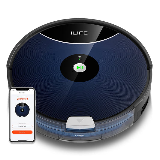 ILIFE A80 Max-W Robot Vacuum Cleaner, 2000Pa, Wi-Fi, 2-in-1 Roller Brush, Route Planning, Hard Floors and Medium Carpets
