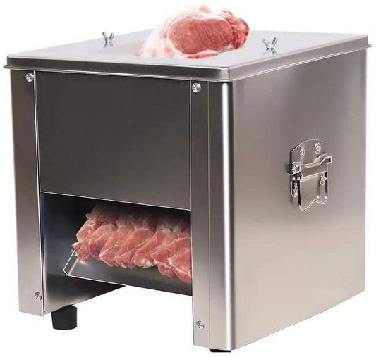 INTBUYING Desktop Electric Meat Cutter Slicer for Meat Slicing Shredding Cutting with Machine Blade Stainless Steel 310r/min 850W (2.5 mm Blade)