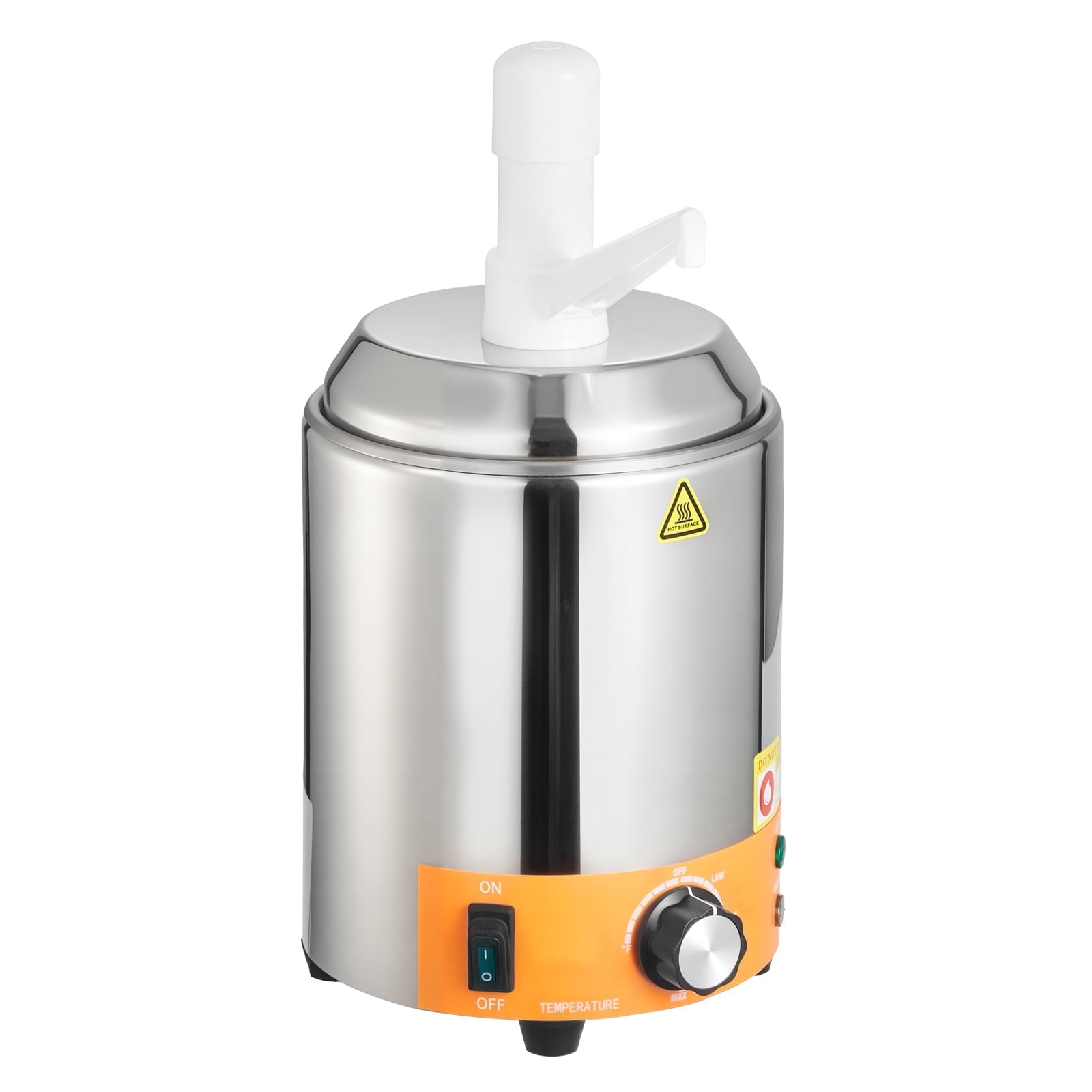 KFFKFF Commercial Electric Sauce Warmer, Plastic Pump Dispenser，Hot Fudge Warmer,Cheese Dispenser 2.4L，86-230℉ Temp Adjustable