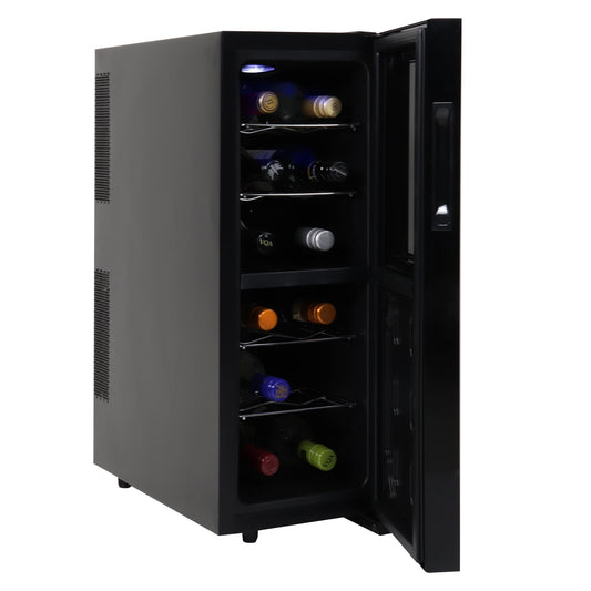 Koolatron 12-Bottle Dual Zone Wine Cooler, Freestanding Wine Fridge