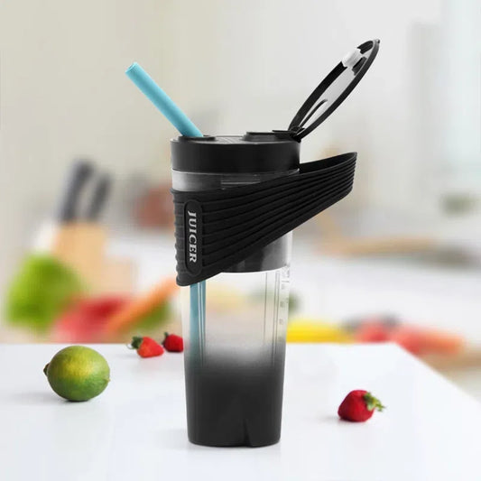 LSHA Personal Blender, 16 oz, 1 Piece,Portable Blender with Straw for protein Shakes and Smoothies Mini Blender (Black,460ml)