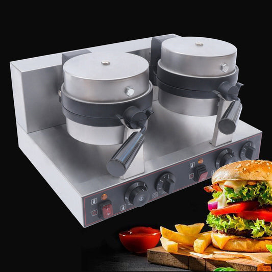 MONIPA 2.4KW Electric Burger Waffle Maker Nonstick Panini Press Baking Machine Stainles